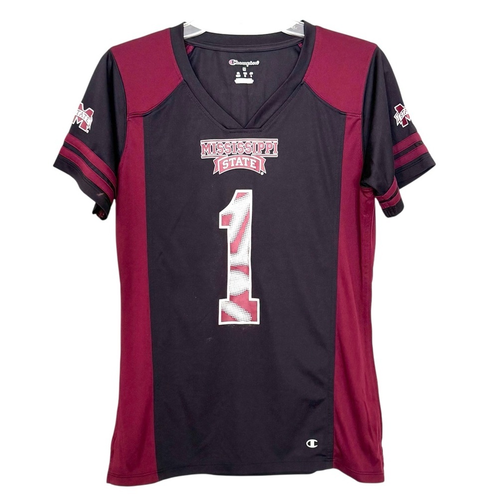 NWOT Champion Womens Size M Mississippi State Bulldogs Football Jersey Maroon